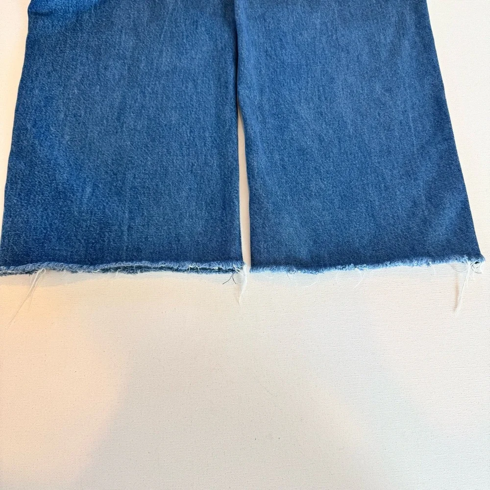 Aritzia Wilfred Free Adrift High Rise Wide Leg (Raw Hem) Jeans Sz 4 Blue Sailor